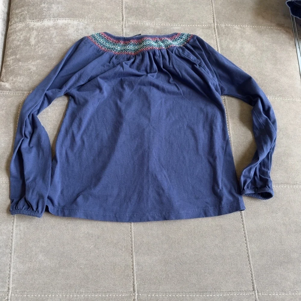 Ralph Lauren Navy Top with Multicolor Embroidery